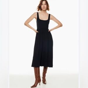 Aritzia Wilfred Market Midi Black dress